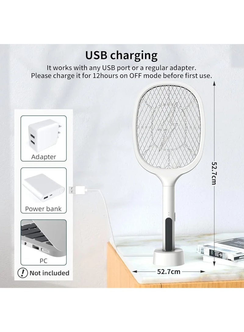 جيكو مضرب كهربائي قابل لإعادة الشحن للبعوض والذباب مع ضوء LED - منفذ USB من النوع C - Image 5